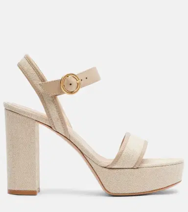 Gianvito Rossi Milos leather-trimmed canvas platform sandals | Thumbnail 3 Gianvito Rossi Milos leather-trimmed canvas platform sandals | Thumbnail 3
