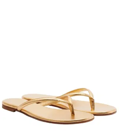 Gianvito Rossi Calypso metallic leather thong sandals | Thumbnail 1 Gianvito Rossi Calypso metallic leather thong sandals | Thumbnail 1