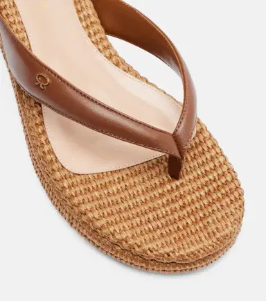 Gianvito Rossi Tahiti jute-trimmed leather platform thong sandals | Thumbnail 2 Gianvito Rossi Tahiti jute-trimmed leather platform thong sandals | Thumbnail 2