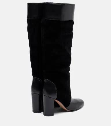 Gianvito Rossi Sheffield leather and corduroy knee-high boots | Thumbnail 2 Gianvito Rossi Sheffield leather and corduroy knee-high boots | Thumbnail 2