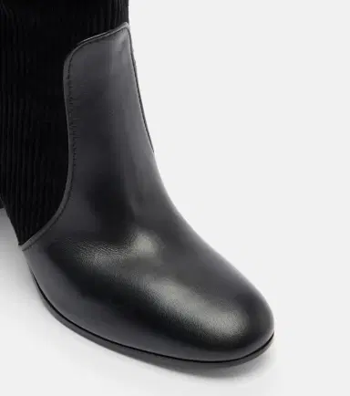 Gianvito Rossi Sheffield leather and corduroy knee-high boots | Thumbnail 3 Gianvito Rossi Sheffield leather and corduroy knee-high boots | Thumbnail 3