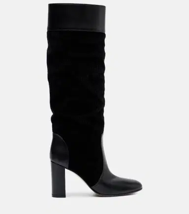 Gianvito Rossi Sheffield leather and corduroy knee-high boots | Thumbnail 4 Gianvito Rossi Sheffield leather and corduroy knee-high boots | Thumbnail 4