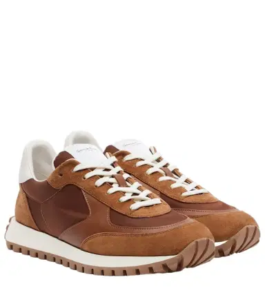 Gianvito Rossi Gravel leather and suede sneakers | Thumbnail 1 Gianvito Rossi Gravel leather and suede sneakers | Thumbnail 1