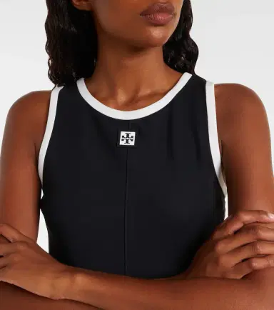 Tory Burch T Monogram jersey tennis dress | Thumbnail 5 Tory Burch T Monogram jersey tennis dress | Thumbnail 5