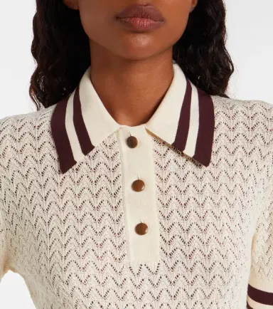 Tory Burch Cotton pointelle polo shirt | Thumbnail 3 Tory Burch Cotton pointelle polo shirt | Thumbnail 3