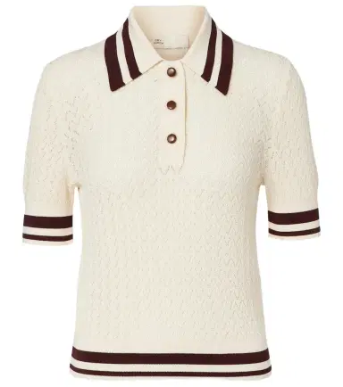 Tory Burch Cotton pointelle polo shirt | Thumbnail 1 Tory Burch Cotton pointelle polo shirt | Thumbnail 1