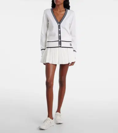 Tory Burch T Monogram gathered jersey skort | Thumbnail 3 Tory Burch T Monogram gathered jersey skort | Thumbnail 3