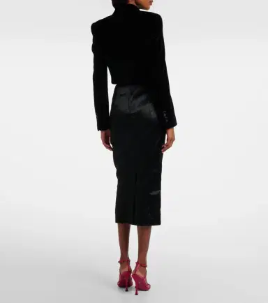 Dolce & Gabbana Cropped cotton-blend velvet blazer | Thumbnail 5 Dolce & Gabbana Cropped cotton-blend velvet blazer | Thumbnail 5