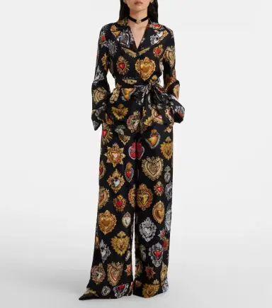Dolce & Gabbana Devotion silk twill palazzo pants | Thumbnail 2 Dolce & Gabbana Devotion silk twill palazzo pants | Thumbnail 2