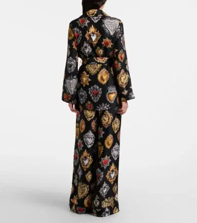 Dolce & Gabbana Devotion silk twill palazzo pants | Thumbnail 6 Dolce & Gabbana Devotion silk twill palazzo pants | Thumbnail 6