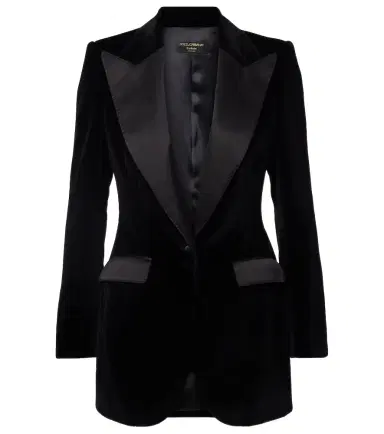 Dolce & Gabbana Cotton-blend velvet tuxedo jacket | Thumbnail 1 Dolce & Gabbana Cotton-blend velvet tuxedo jacket | Thumbnail 1