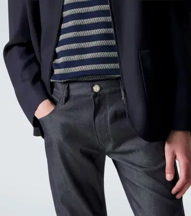 Giorgio Armani Cotton and silk-blend straight jeans | Thumbnail 4 Giorgio Armani Cotton and silk-blend straight jeans | Thumbnail 4