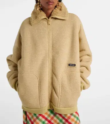 Miu Miu Logo fleece blouson | Thumbnail 4 Miu Miu Logo fleece blouson | Thumbnail 4