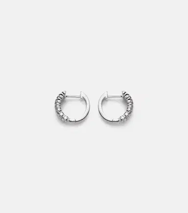 Anita Ko Three Row 18kt white gold huggie earrings with diamonds | Thumbnail 2 Anita Ko Three Row 18kt white gold huggie earrings with diamonds | Thumbnail 2