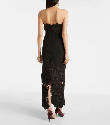 Leo Lin Rayna floral-appliqué midi dress | Thumbnail 3 Leo Lin Rayna floral-appliqué midi dress | Thumbnail 3