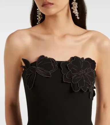 Leo Lin Rayna floral-appliqué midi dress | Thumbnail 4 Leo Lin Rayna floral-appliqué midi dress | Thumbnail 4