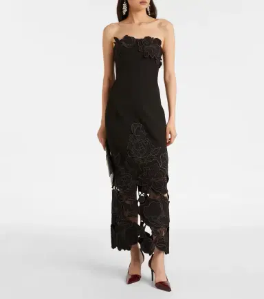 Leo Lin Rayna floral-appliqué midi dress | Thumbnail 5 Leo Lin Rayna floral-appliqué midi dress | Thumbnail 5