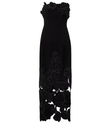 Leo Lin Rayna floral-appliqué midi dress | Thumbnail 1 Leo Lin Rayna floral-appliqué midi dress | Thumbnail 1