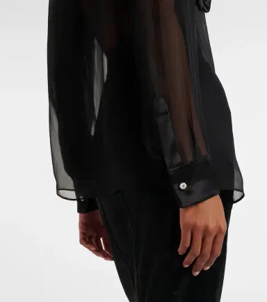 Dolce & Gabbana Floral-appliqué sheer silk blouse | Thumbnail 6 Dolce & Gabbana Floral-appliqué sheer silk blouse | Thumbnail 6