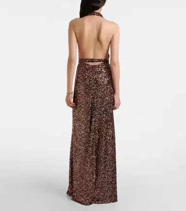Dolce & Gabbana Floral-appliqué sequined halterneck gown | Thumbnail 4 Dolce & Gabbana Floral-appliqué sequined halterneck gown | Thumbnail 4
