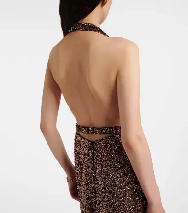 Dolce & Gabbana Floral-appliqué sequined halterneck gown | Thumbnail 6 Dolce & Gabbana Floral-appliqué sequined halterneck gown | Thumbnail 6