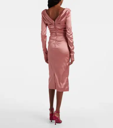 Dolce & Gabbana Draped satin midi dress | Thumbnail 2 Dolce & Gabbana Draped satin midi dress | Thumbnail 2