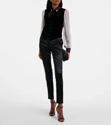Dolce & Gabbana Cotton and silk-blend velvet vest | Thumbnail 2 Dolce & Gabbana Cotton and silk-blend velvet vest | Thumbnail 2