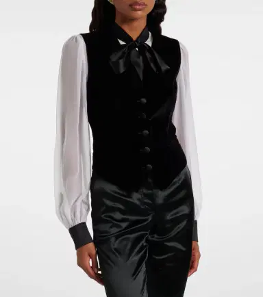 Dolce & Gabbana Cotton and silk-blend velvet vest | Thumbnail 3 Dolce & Gabbana Cotton and silk-blend velvet vest | Thumbnail 3