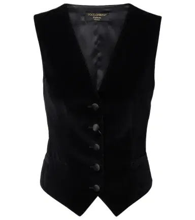 Dolce & Gabbana Cotton and silk-blend velvet vest | Thumbnail 1 Dolce & Gabbana Cotton and silk-blend velvet vest | Thumbnail 1