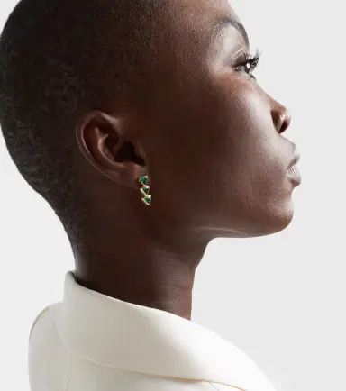Anita Ko 18kt gold drop earrings with emeralds | Thumbnail 3 Anita Ko 18kt gold drop earrings with emeralds | Thumbnail 3