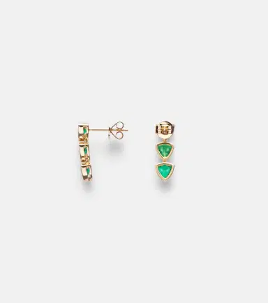 Anita Ko 18kt gold drop earrings with emeralds | Thumbnail 4 Anita Ko 18kt gold drop earrings with emeralds | Thumbnail 4