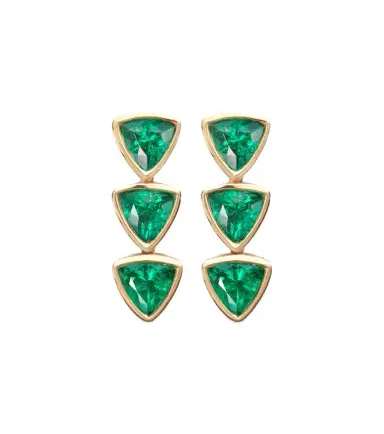 Anita Ko 18kt gold drop earrings with emeralds | Thumbnail 1 Anita Ko 18kt gold drop earrings with emeralds | Thumbnail 1