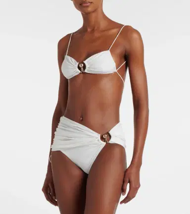 Christopher Esber Ring-detail ruched bikini top | Thumbnail 3 Christopher Esber Ring-detail ruched bikini top | Thumbnail 3