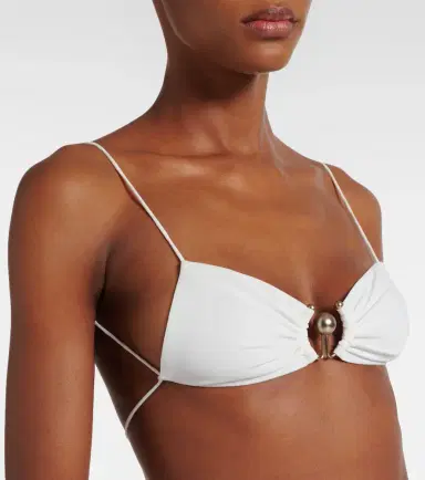 Christopher Esber Ring-detail ruched bikini top | Thumbnail 4 Christopher Esber Ring-detail ruched bikini top | Thumbnail 4