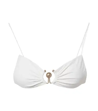 Christopher Esber Ring-detail ruched bikini top | Thumbnail 1 Christopher Esber Ring-detail ruched bikini top | Thumbnail 1