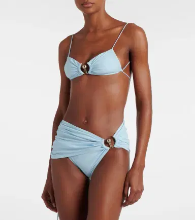 Christopher Esber Ring-detail ruched bikini top | Thumbnail 4 Christopher Esber Ring-detail ruched bikini top | Thumbnail 4