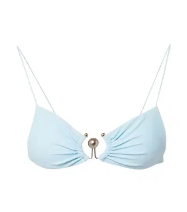 Christopher Esber Ring-detail ruched bikini top | Thumbnail 1 Christopher Esber Ring-detail ruched bikini top | Thumbnail 1