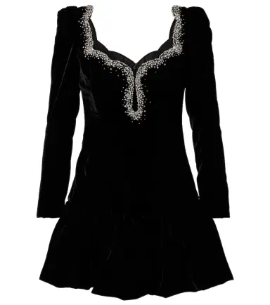 Clio Peppiatt Edie crystal-embellished velvet minidress | Thumbnail 1 Clio Peppiatt Edie crystal-embellished velvet minidress | Thumbnail 1