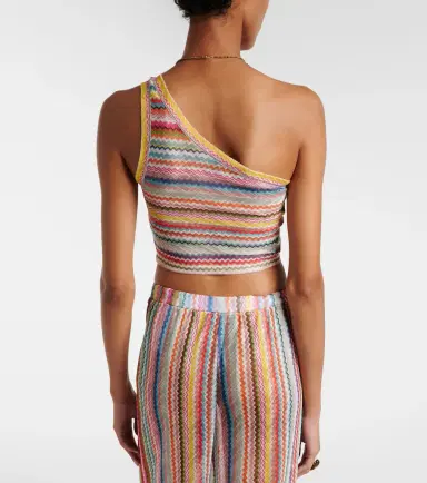 Missoni Zigzag one-shoulder crop top | Thumbnail 2 Missoni Zigzag one-shoulder crop top | Thumbnail 2
