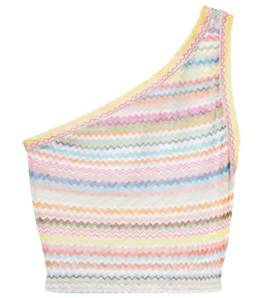 Missoni Zigzag one-shoulder crop top | Thumbnail 1 Missoni Zigzag one-shoulder crop top | Thumbnail 1