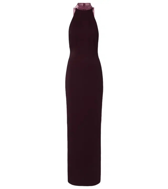 Embellished satin gown Embellished satin gown