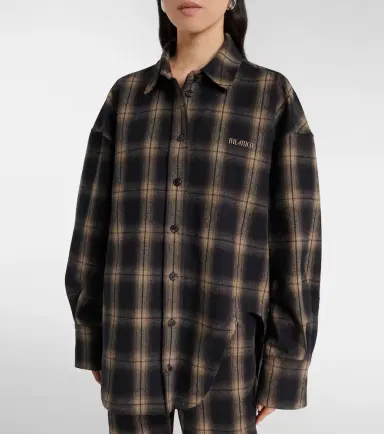 The Attico Checked oversized cotton flannel shirt | Thumbnail 2 The Attico Checked oversized cotton flannel shirt | Thumbnail 2