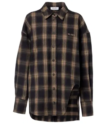 The Attico Checked oversized cotton flannel shirt | Thumbnail 1 The Attico Checked oversized cotton flannel shirt | Thumbnail 1