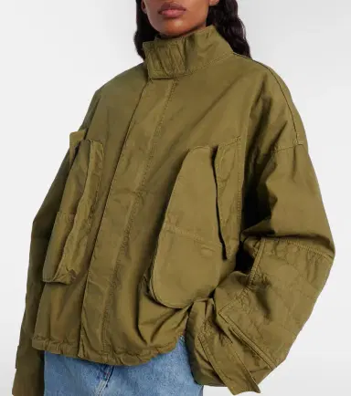The Attico Leather-trimmed cotton jacket | Thumbnail 2 The Attico Leather-trimmed cotton jacket | Thumbnail 2