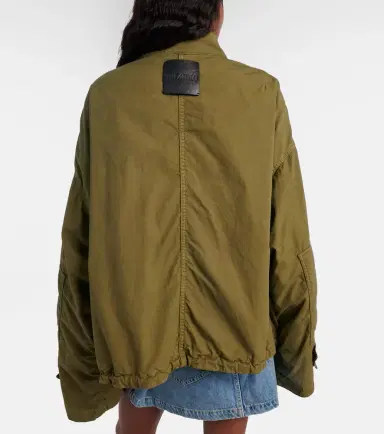The Attico Leather-trimmed cotton jacket | Thumbnail 3 The Attico Leather-trimmed cotton jacket | Thumbnail 3