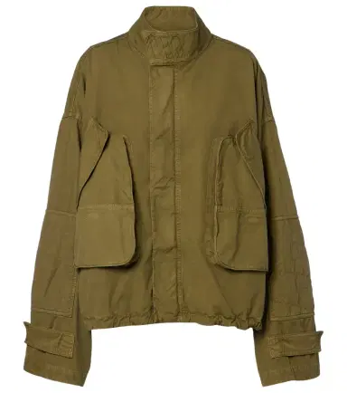 The Attico Leather-trimmed cotton jacket | Thumbnail 1 The Attico Leather-trimmed cotton jacket | Thumbnail 1