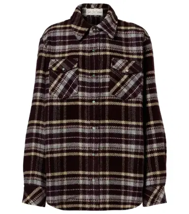God's True Cashmere Plaid cashmere shirt with emeralds | Thumbnail 1 God's True Cashmere Plaid cashmere shirt with emeralds | Thumbnail 1