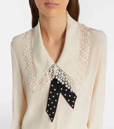 Valentino Ruffled silk crêpe de chine blouse | Thumbnail 2 Valentino Ruffled silk crêpe de chine blouse | Thumbnail 2