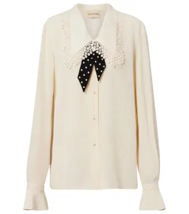 Valentino Ruffled silk crêpe de chine blouse | Thumbnail 1 Valentino Ruffled silk crêpe de chine blouse | Thumbnail 1