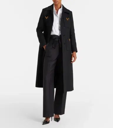 Valentino VGold belted wool and silk coat | Thumbnail 3 Valentino VGold belted wool and silk coat | Thumbnail 3